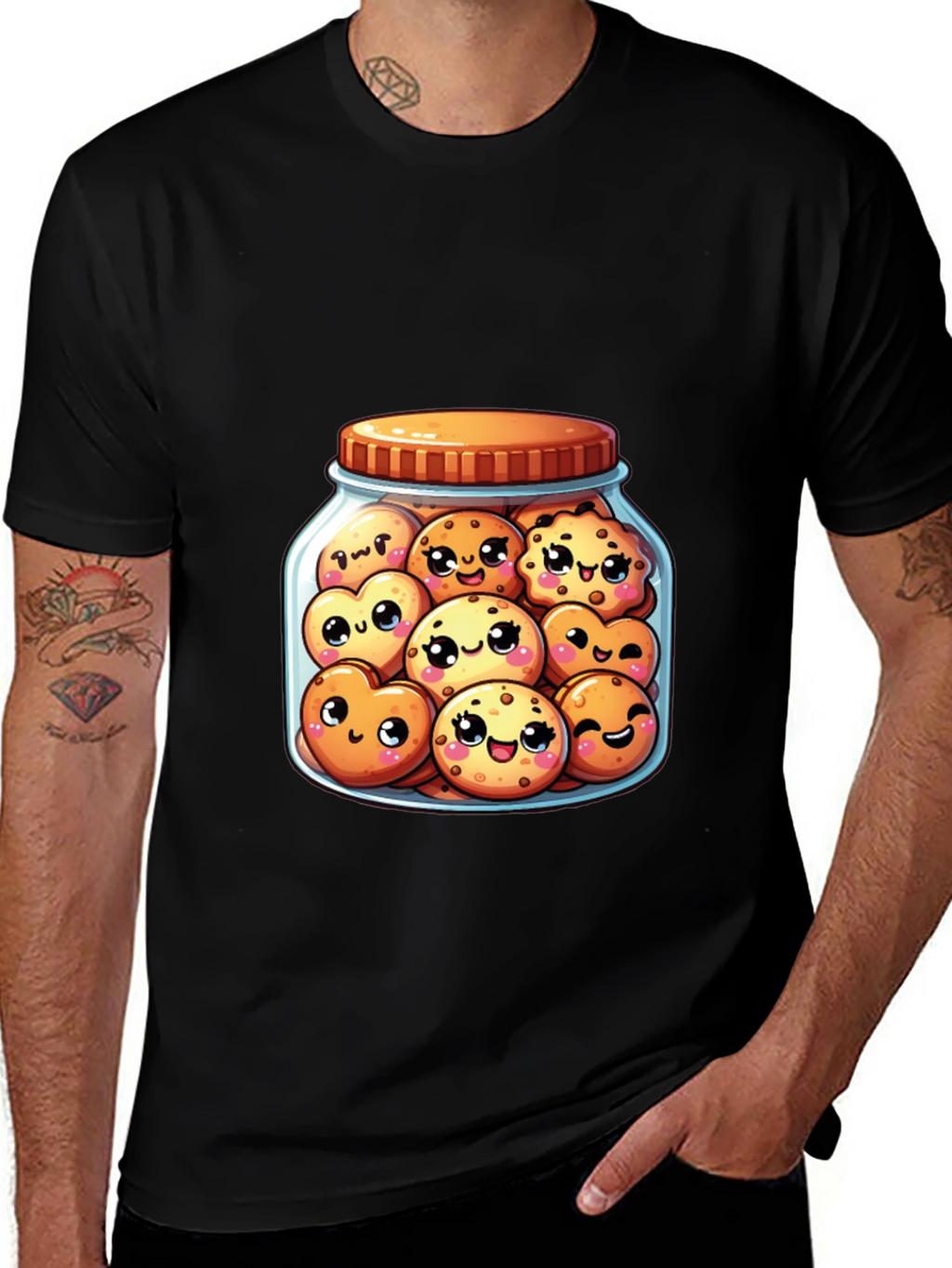 Kawaii Cookies in Jar T-Shirt - Cute Foodie Tee