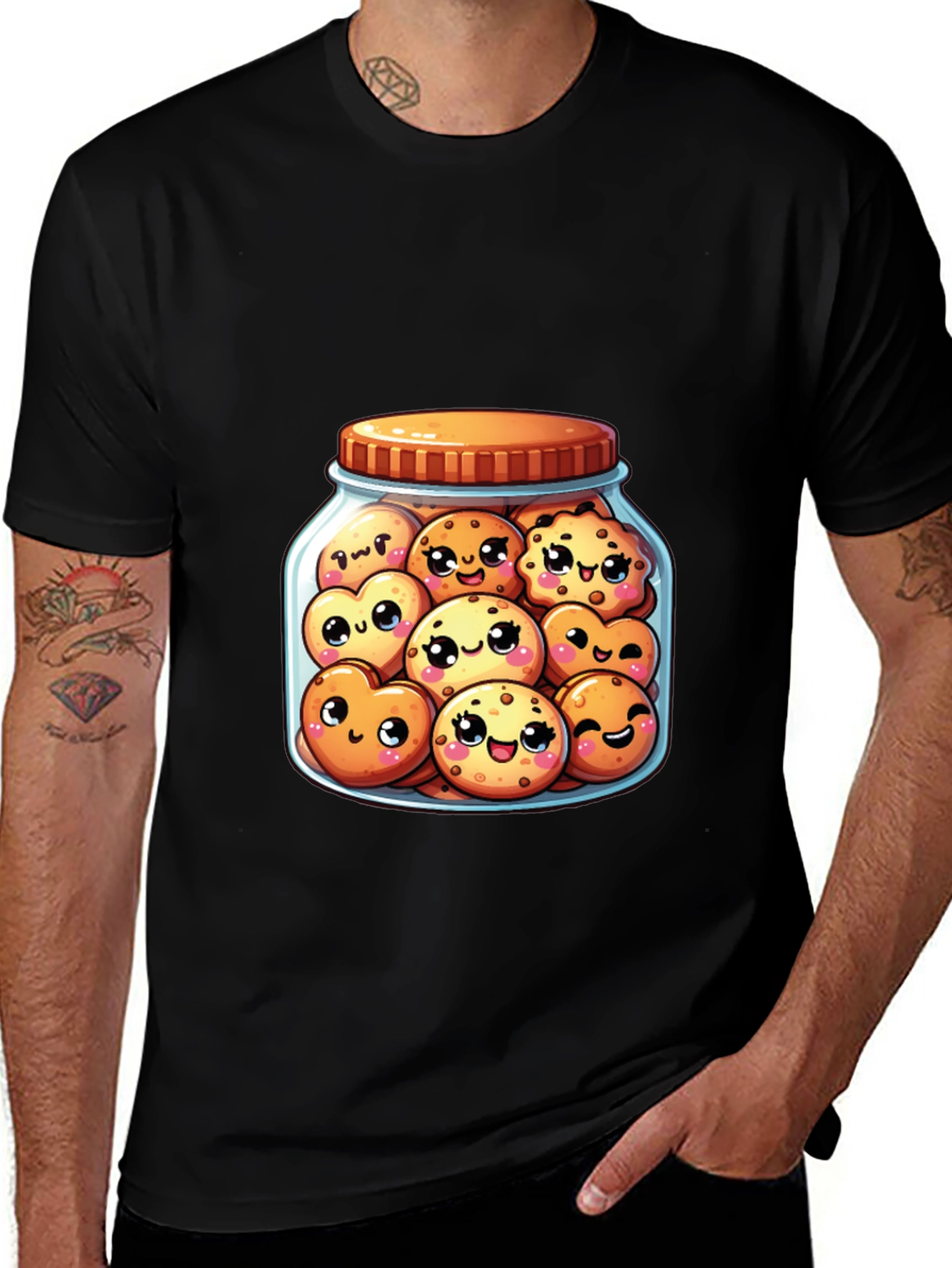 Kawaii Cookies in Jar T-Shirt - Cute Foodie Tee