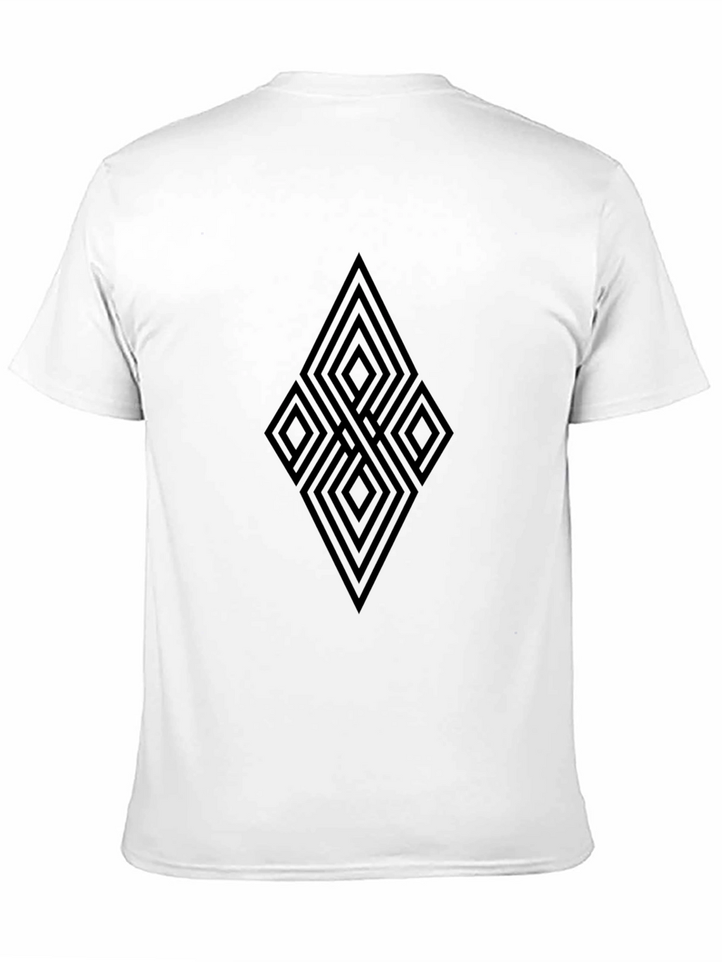 Black Geometric Diamond Pattern T-Shirt