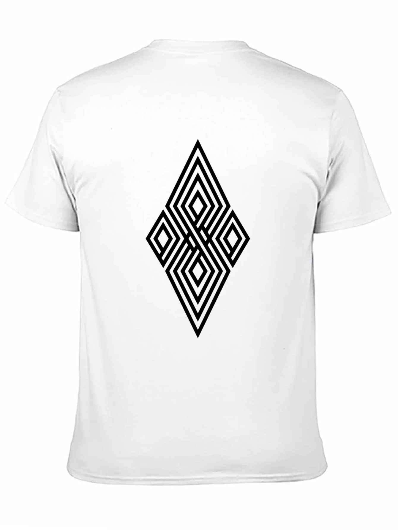 Black Geometric Diamond Pattern T-Shirt