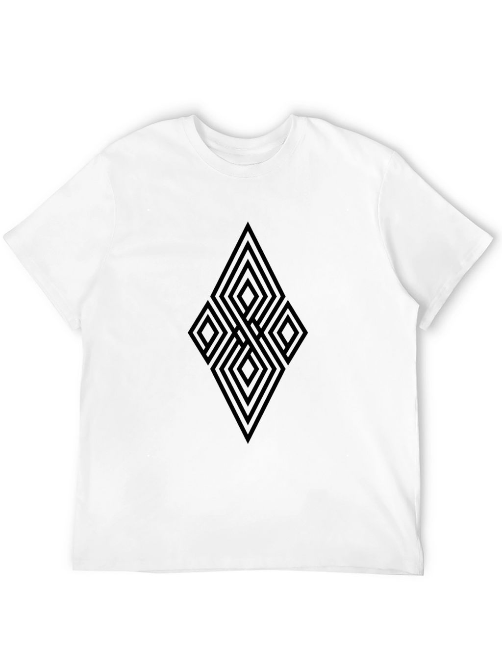 Black Geometric Diamond Pattern T-Shirt