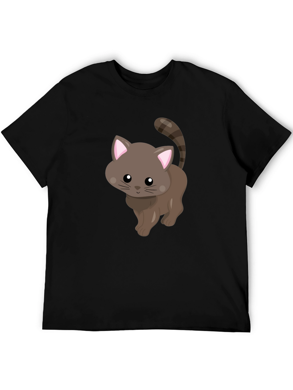 Cute Kitten Graphic T-Shirt - Black