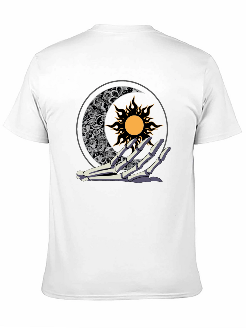 Sun & Moon Skeleton Hand Graphic Tee
