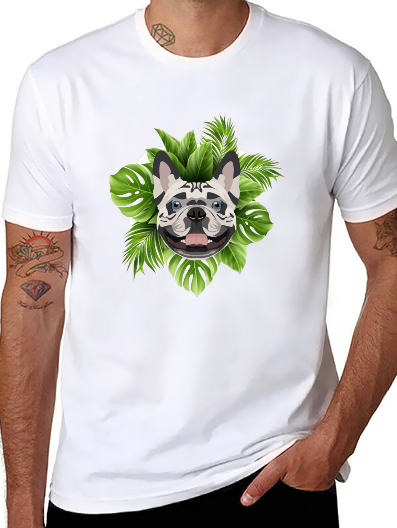 Tropical Bulldog Graphic Tee