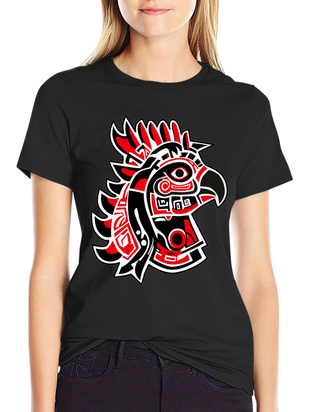Red & Black Eagle Graphic Tee