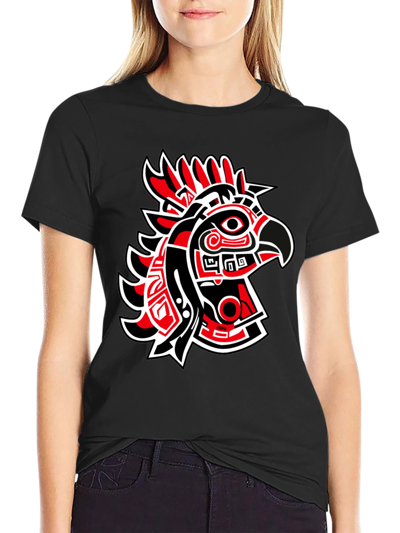 Red & Black Eagle Graphic Tee