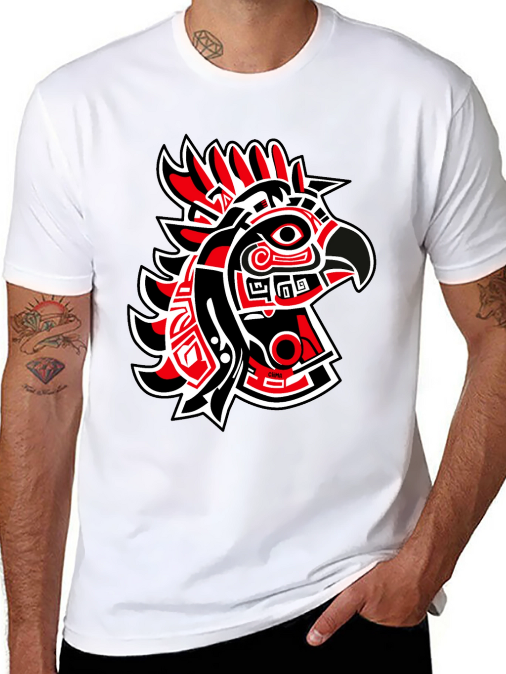 Red & Black Eagle Graphic Tee