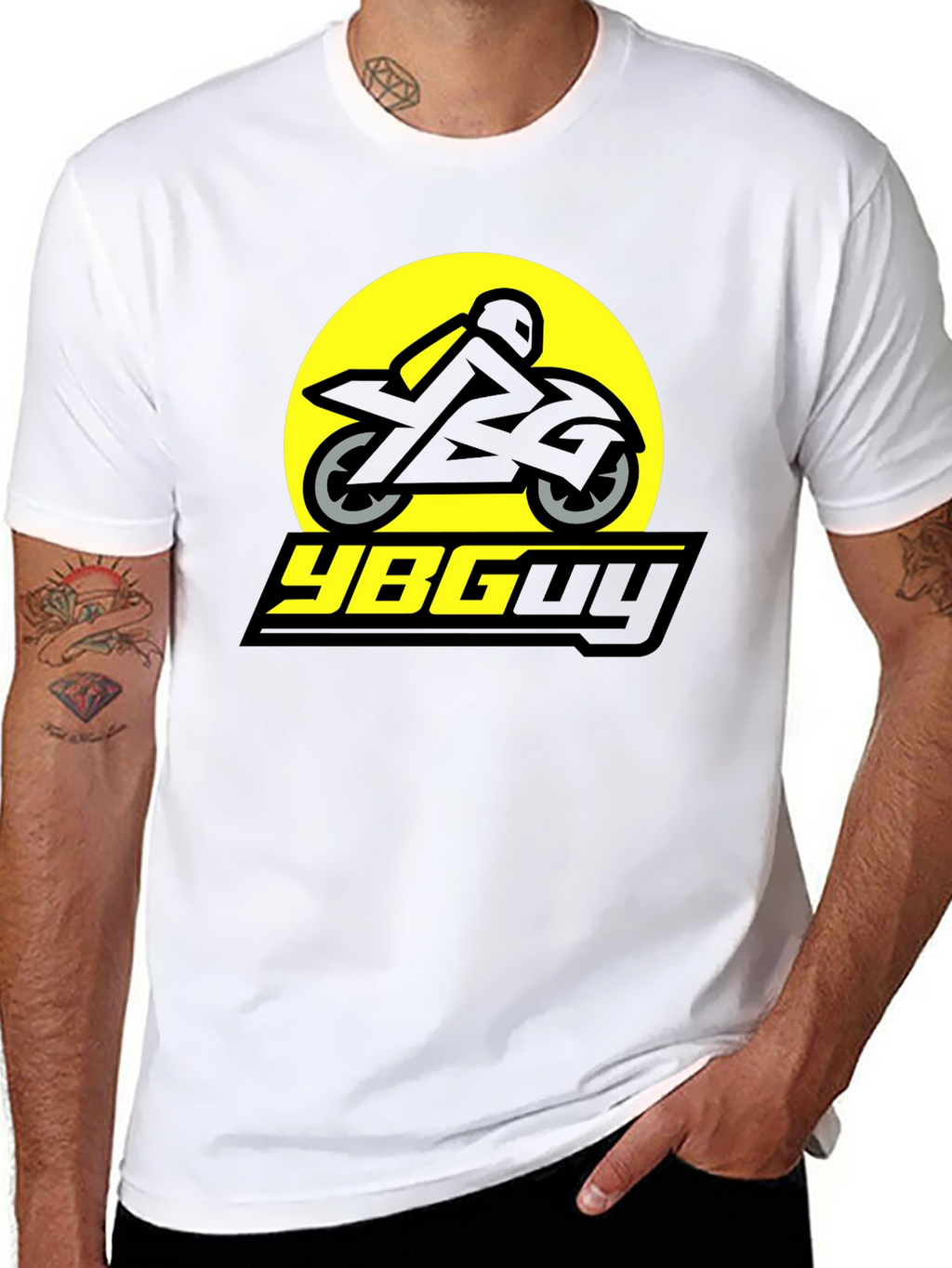 YBGuy Motorbike Graphic Black T-Shirt