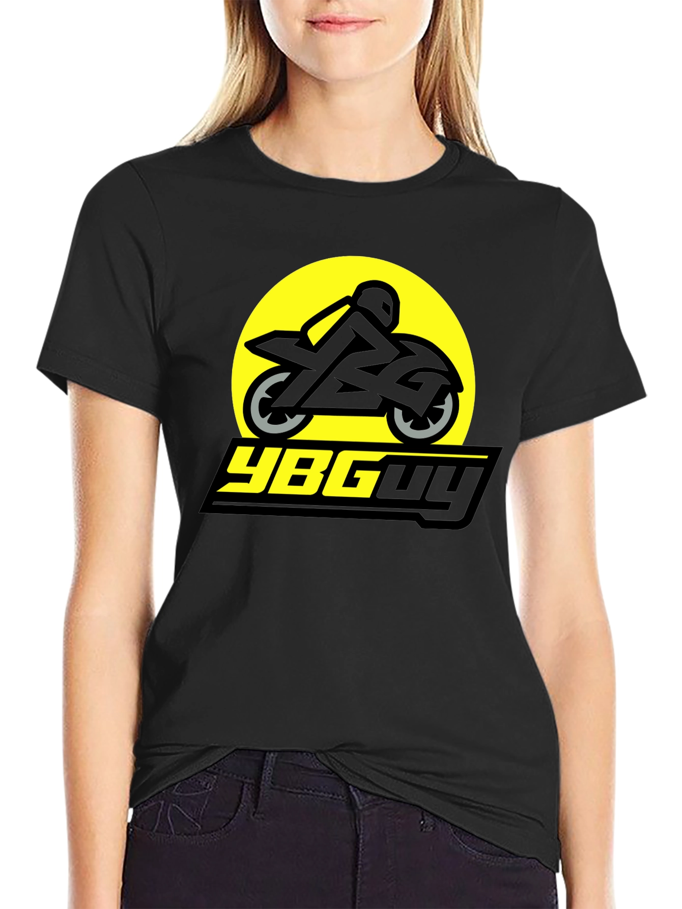 YBGuy Motorbike Graphic Black T-Shirt
