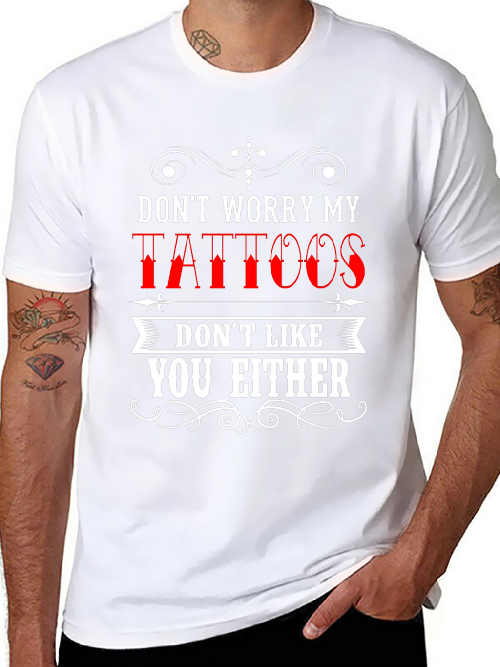 Dont Worry My Tattoos Mens Graphic Tee