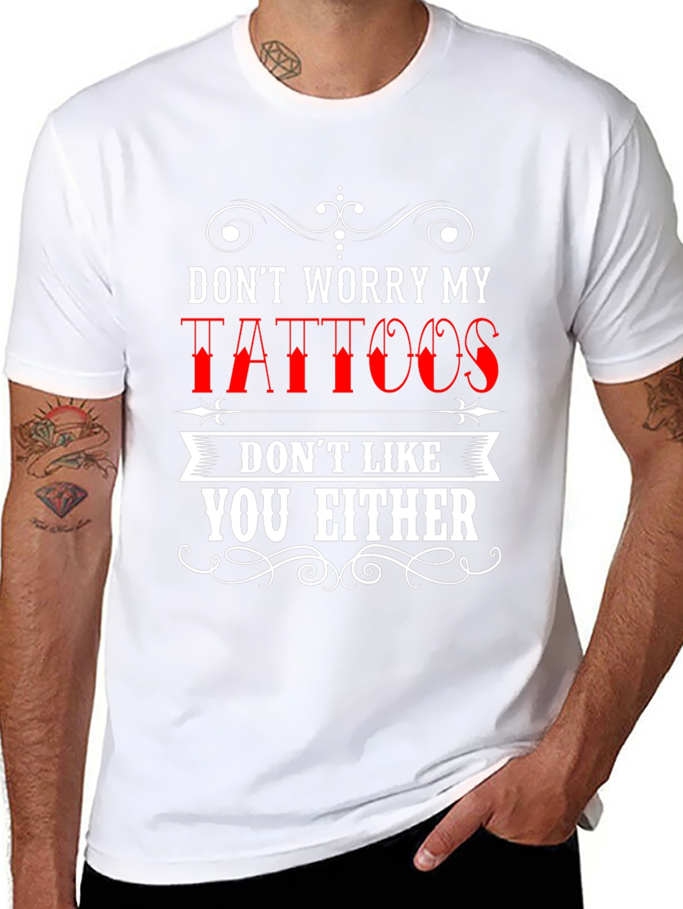 Dont Worry My Tattoos Mens Graphic Tee