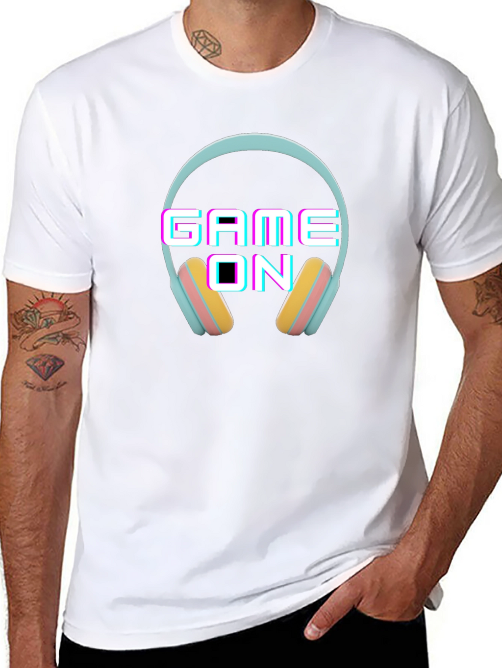 Game On Headphone Graphic Black T-Shirt
