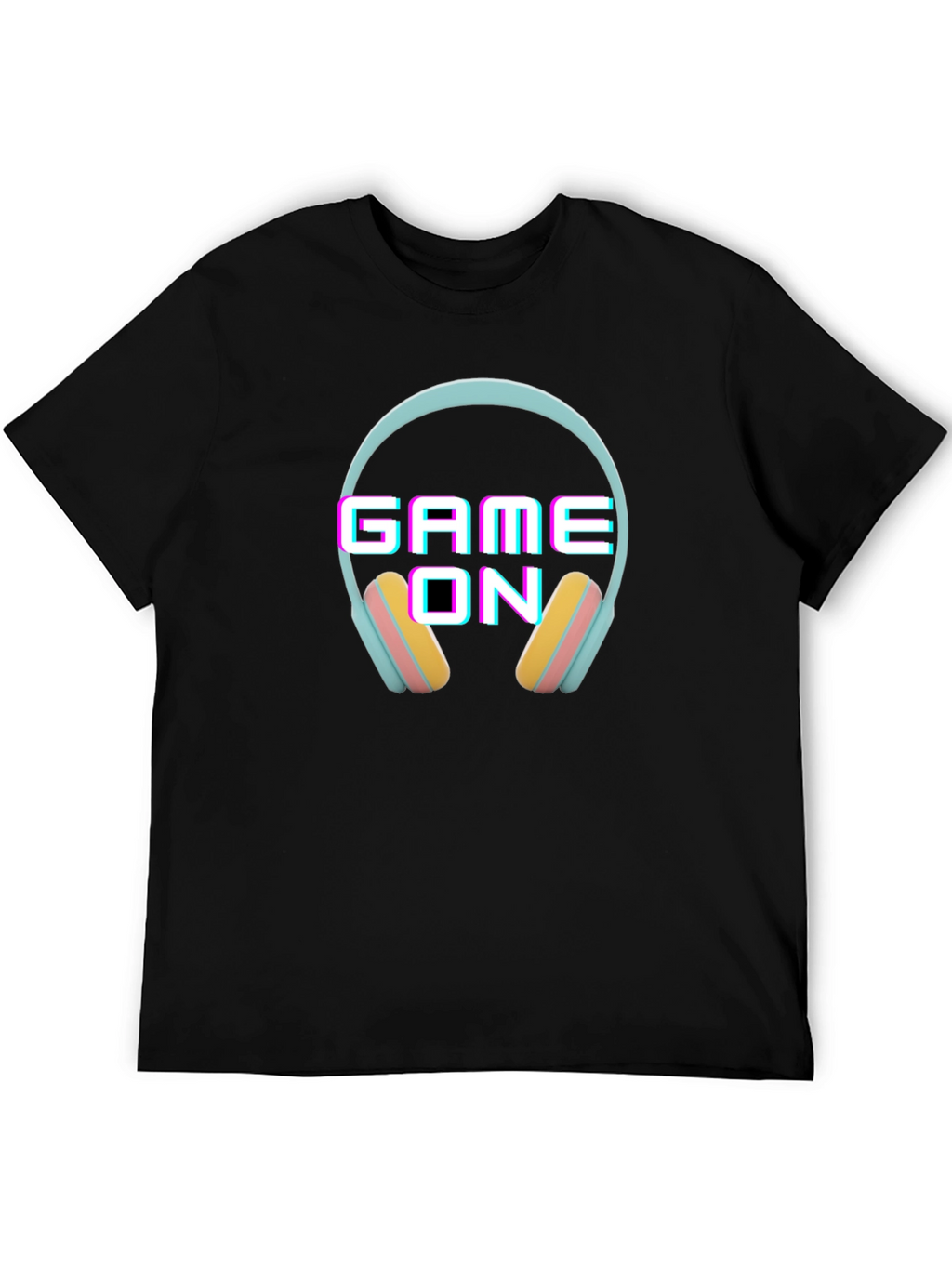 Game On Headphone Graphic Black T-Shirt