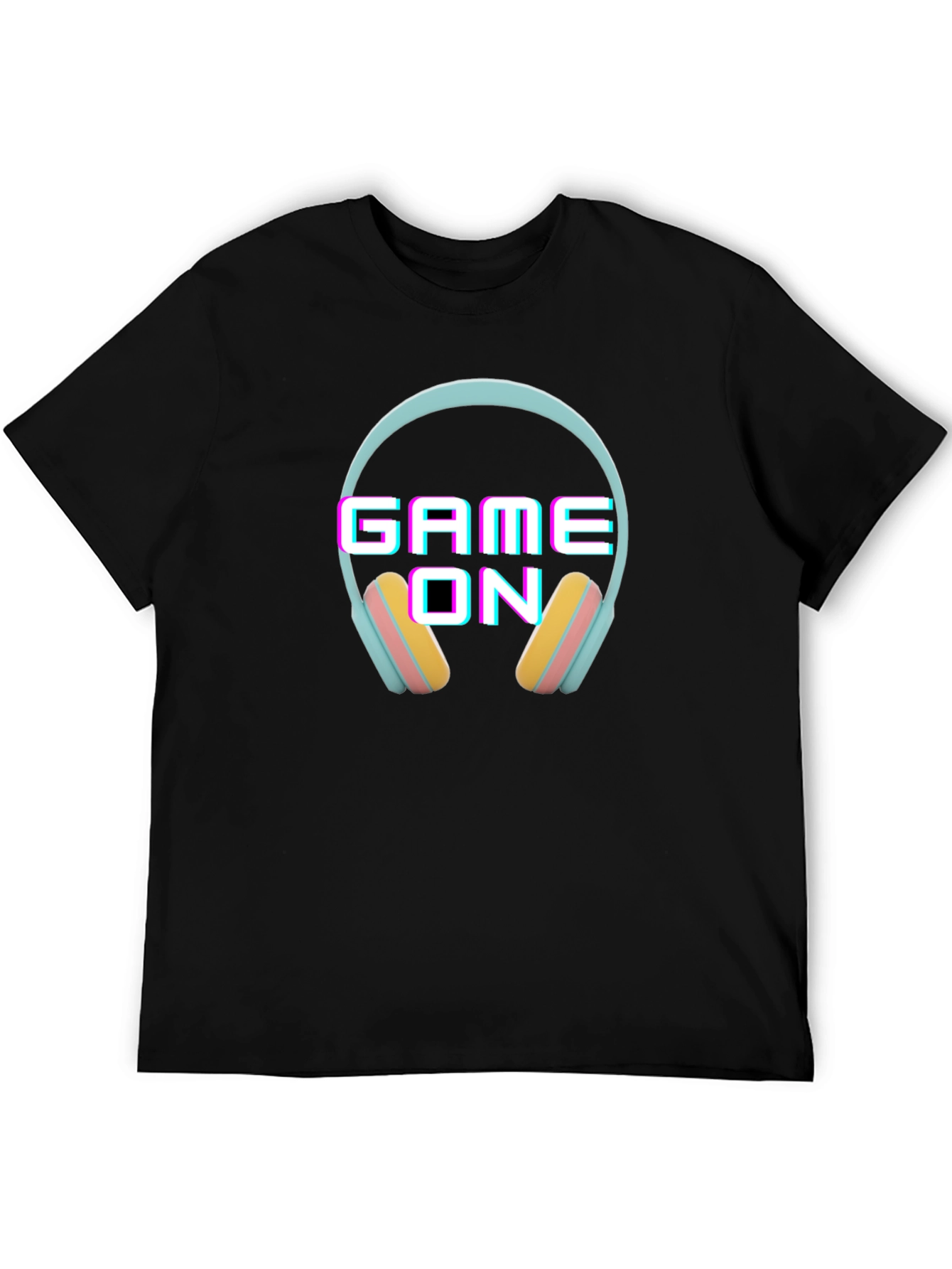 Game On Headphone Graphic Black T-Shirt