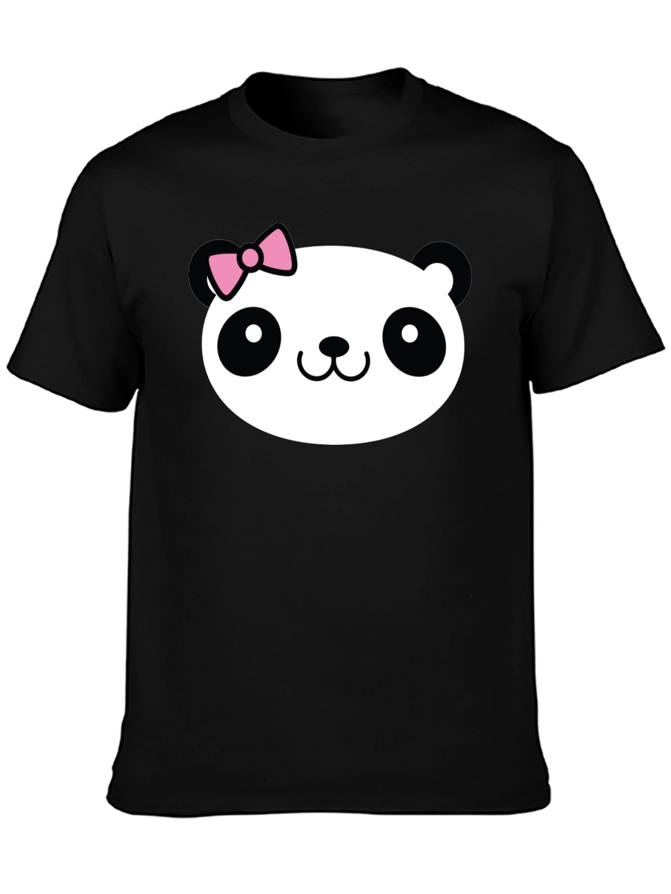 Cute Panda Graphic Tee - Black Cotton Shirt
