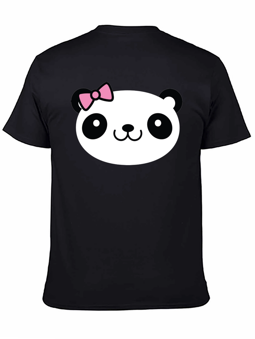 Cute Panda Graphic Tee - Black Cotton Shirt