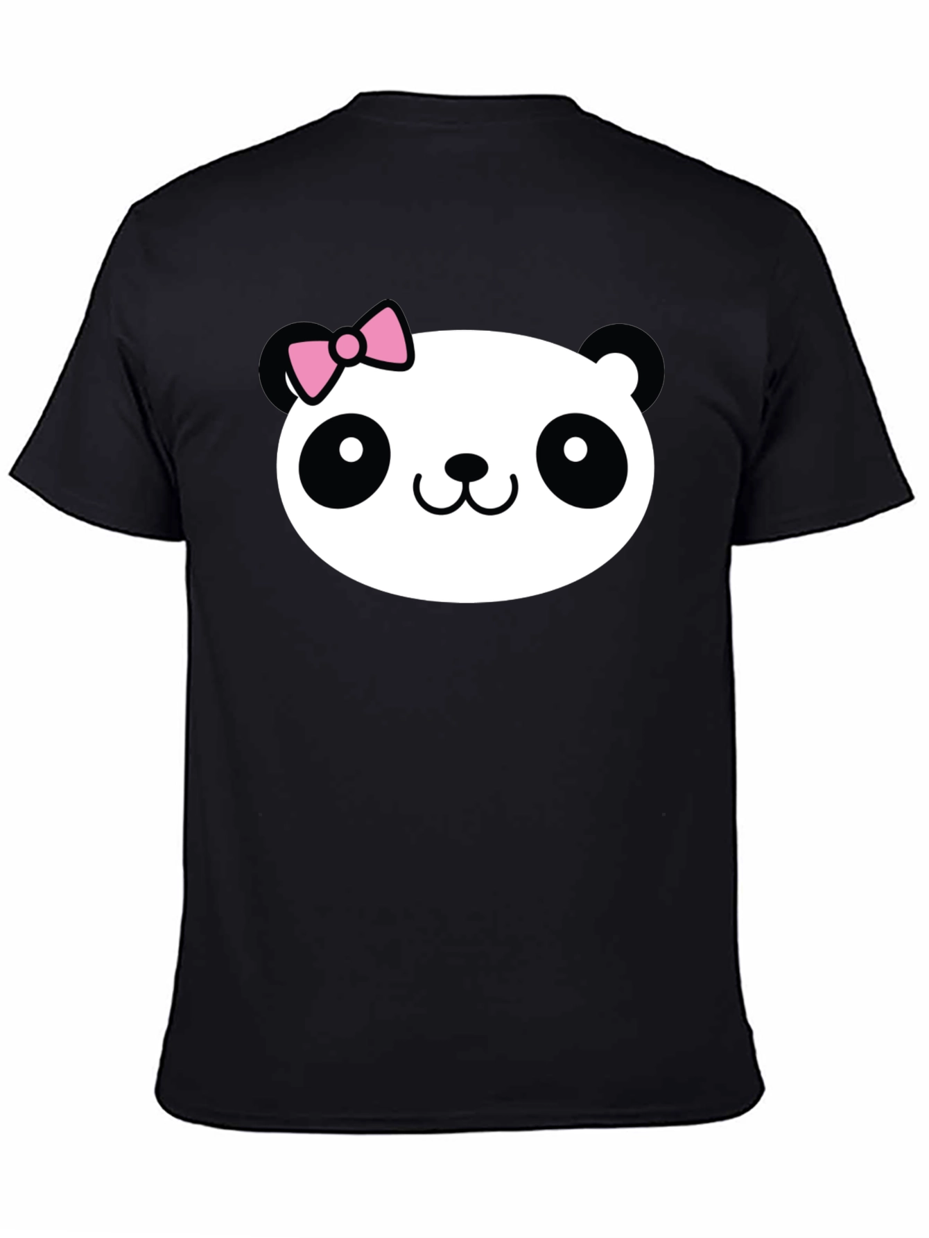 Cute Panda Graphic Tee - Black Cotton Shirt