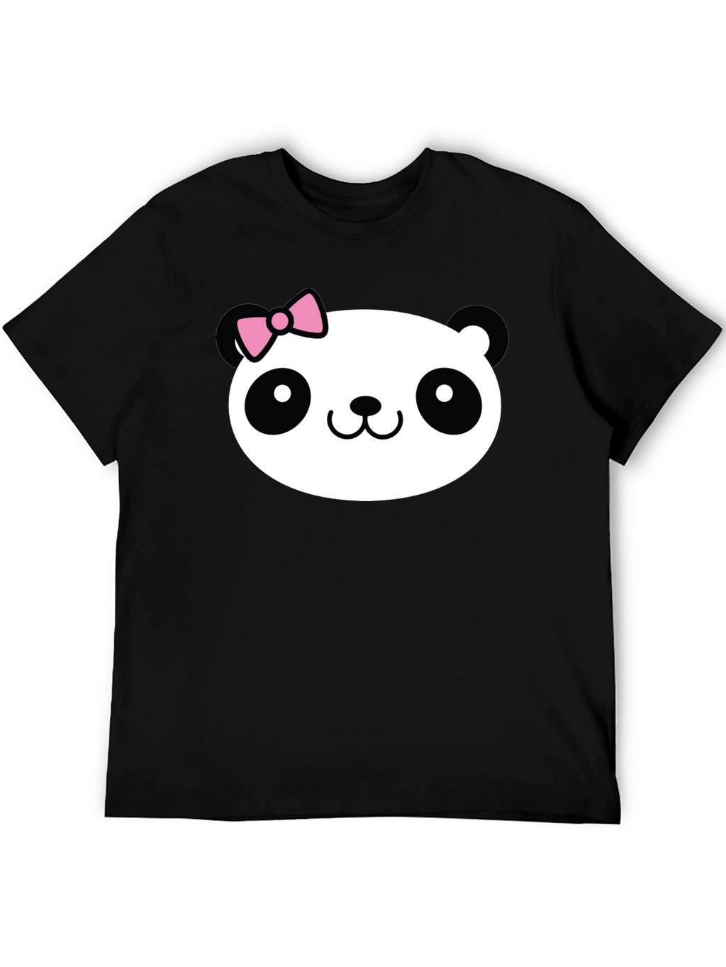 Cute Panda Graphic Tee - Black Cotton Shirt