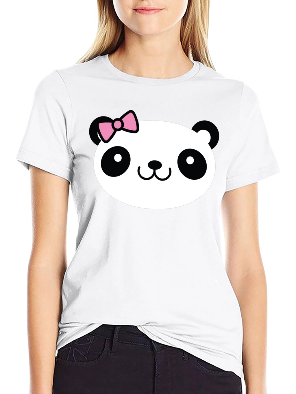 Cute Panda Graphic Tee - Black Cotton Shirt