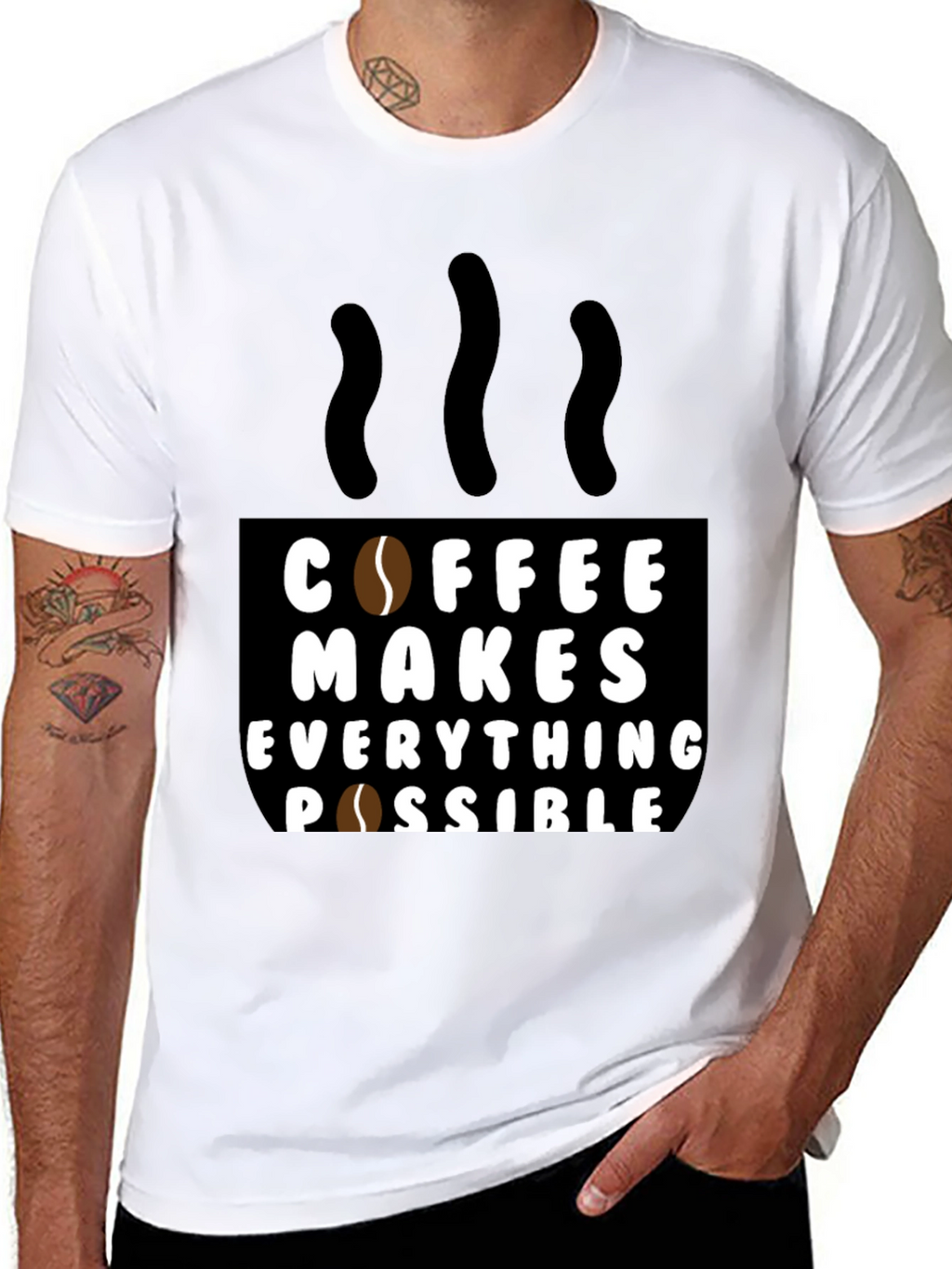 Coffee Makes Everything Possible Black T-Shirt