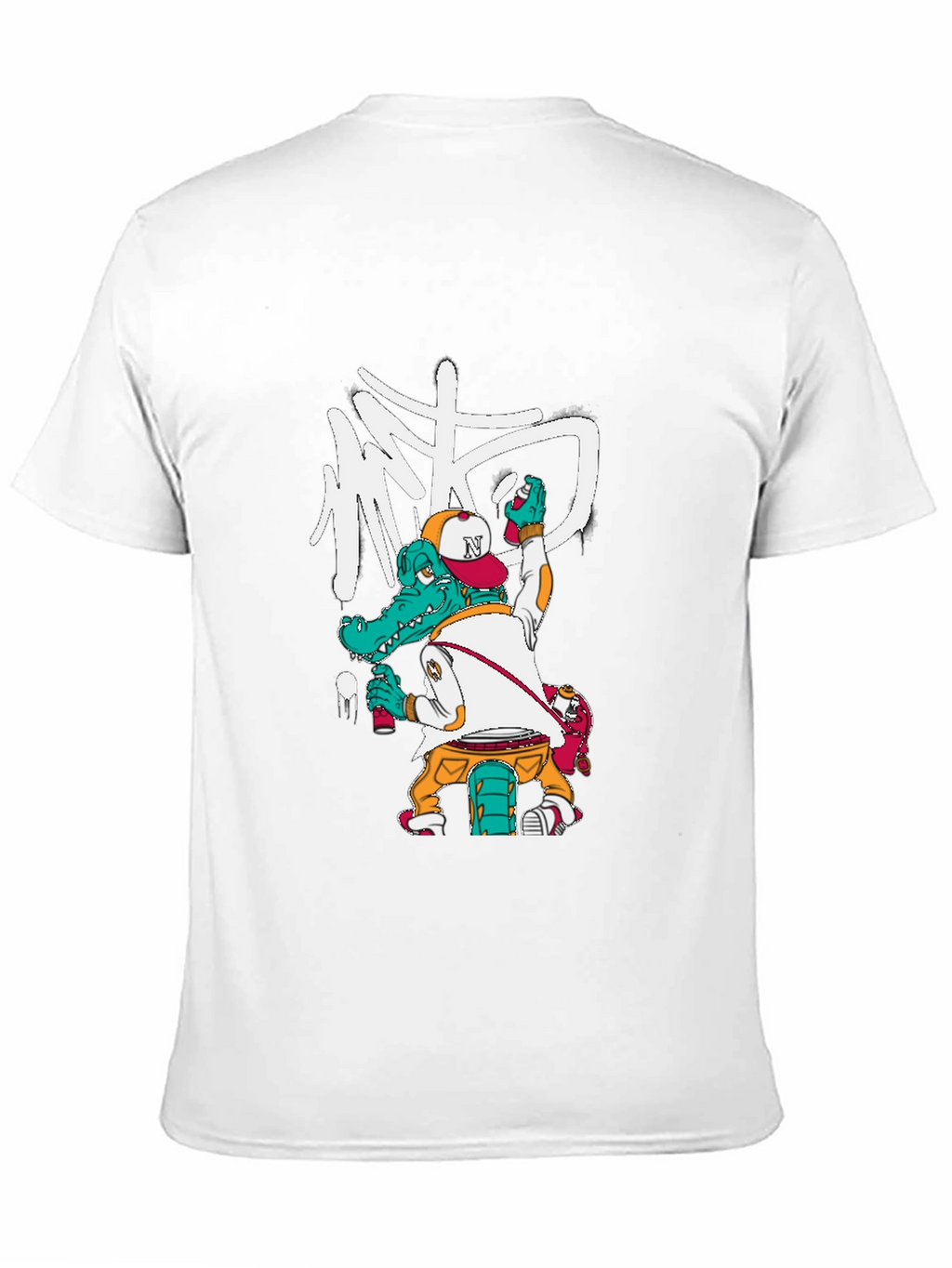 Cool Alligator Graffiti Artist Black T-Shirt