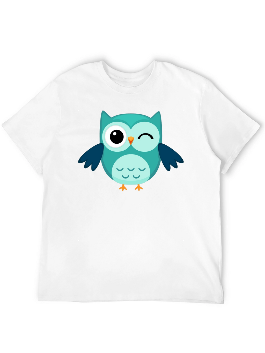 Winking Owl Graphic Tee - Black Cotton Comfort