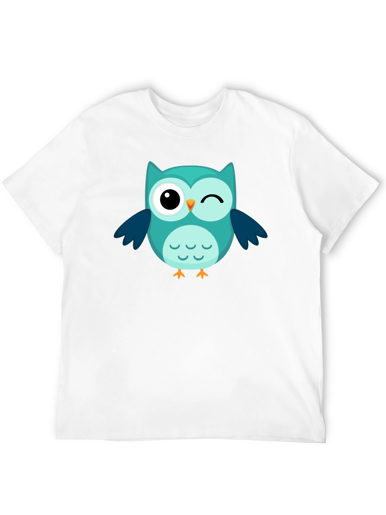 Winking Owl Graphic Tee - Black Cotton Comfort