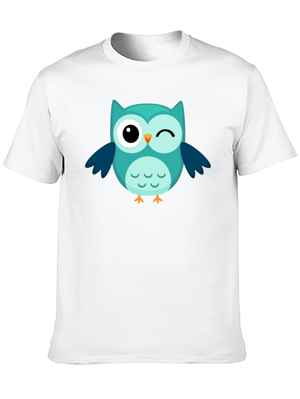 Winking Owl Graphic Tee - Black Cotton Comfort
