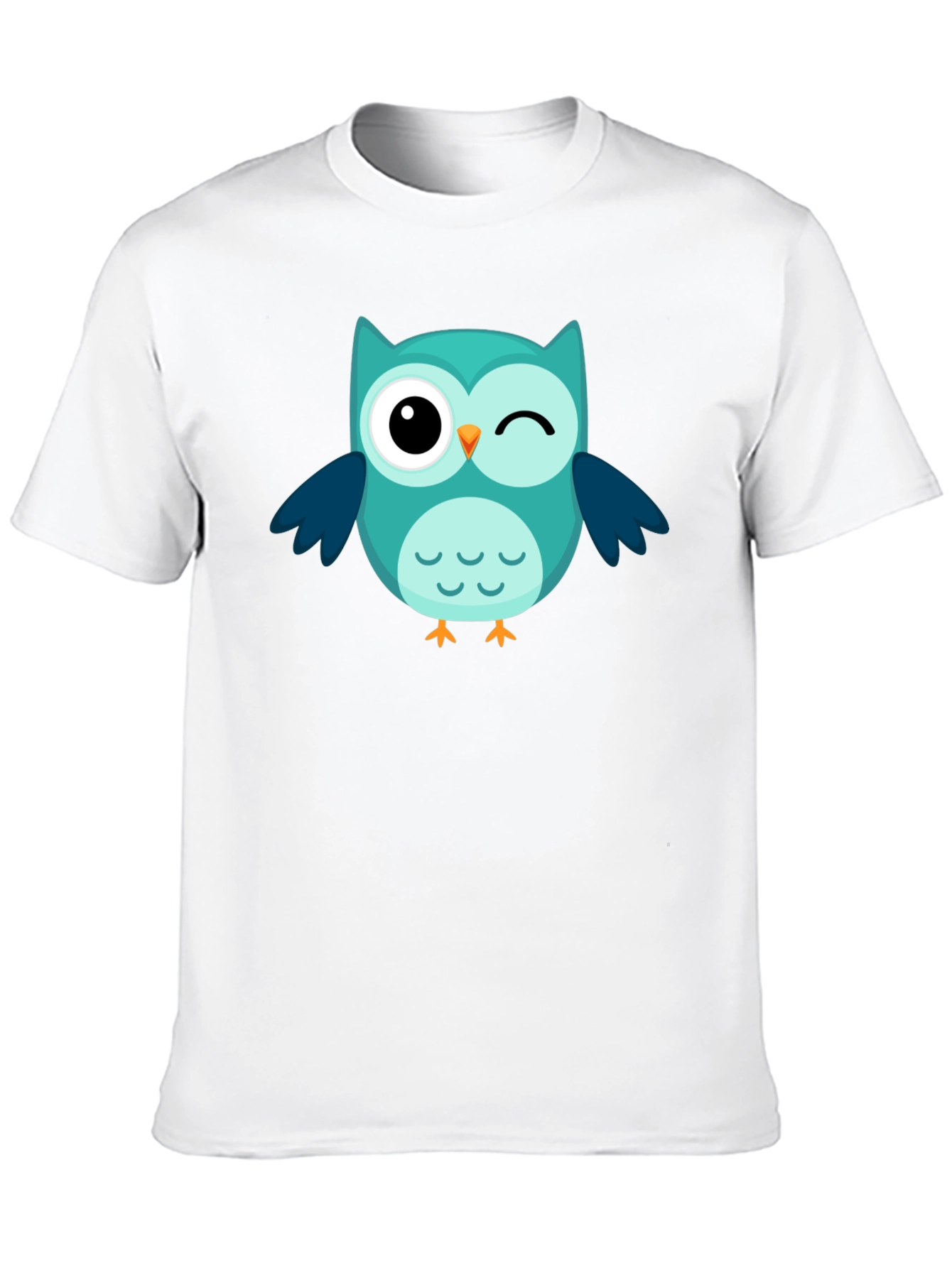 Winking Owl Graphic Tee - Black Cotton Comfort