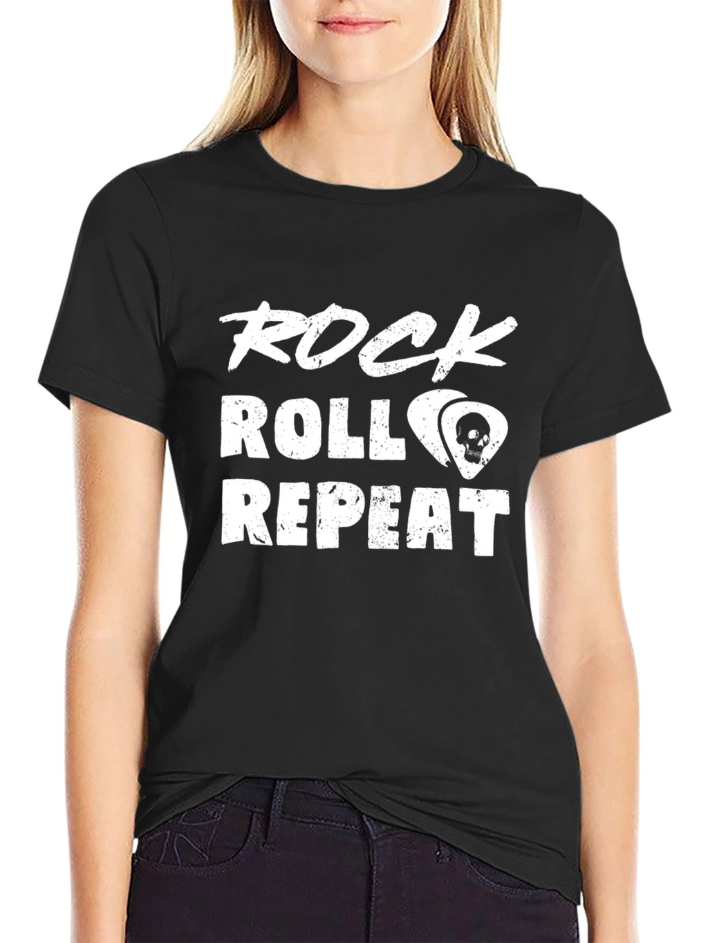 Rock Roll Repeat Graphic Tee - Music Lover Shirt