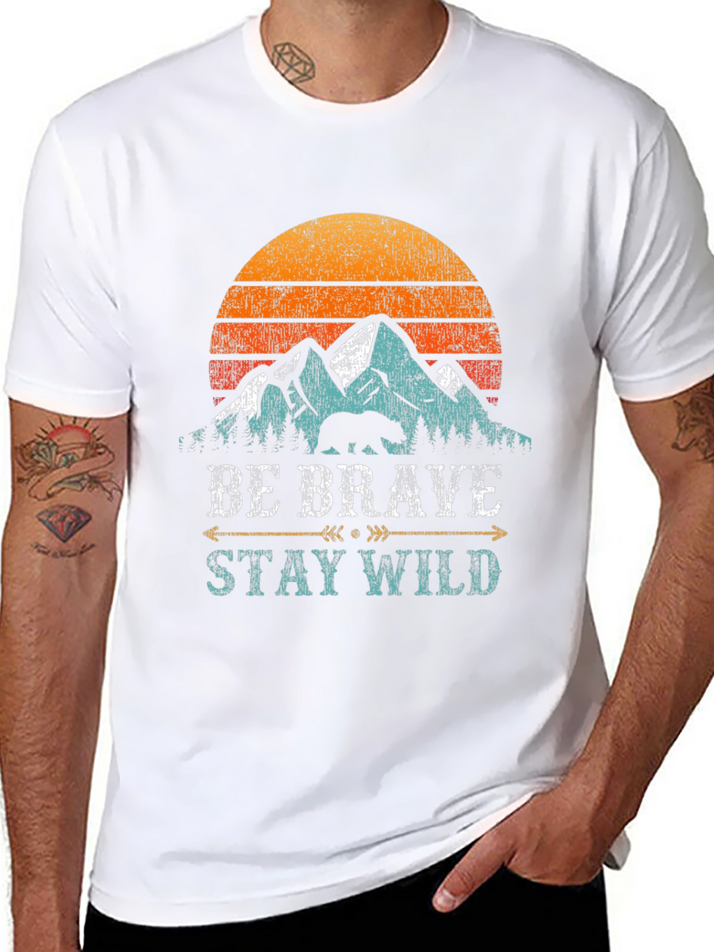 Be Brave Stay Wild Graphic T-Shirt - Adventure Tee