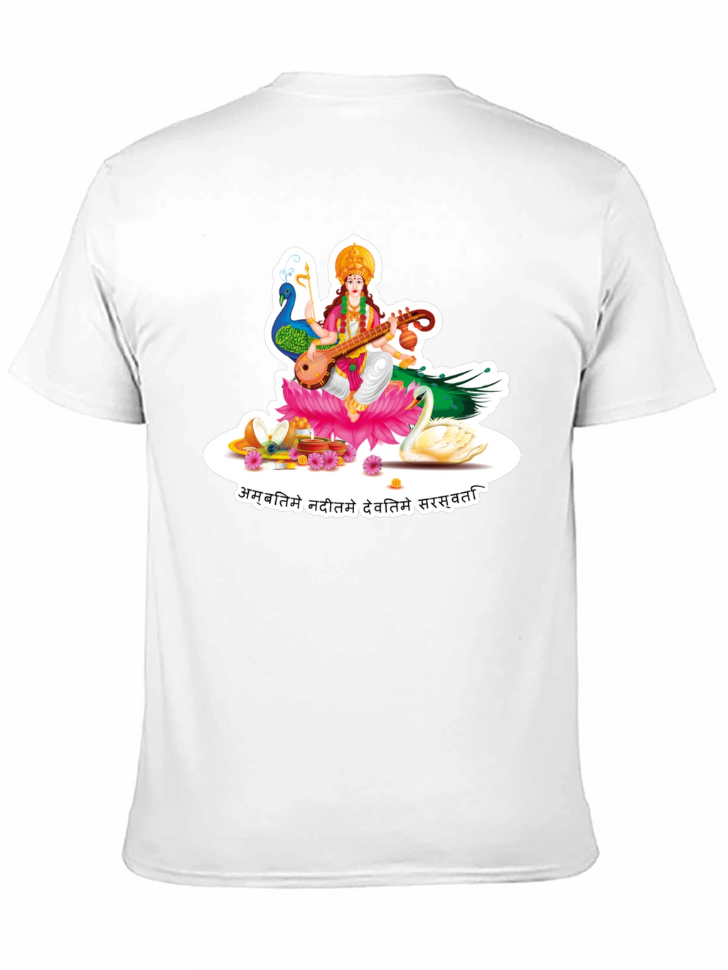 Saraswati Graphic Tee - Black Cotton T-Shirt