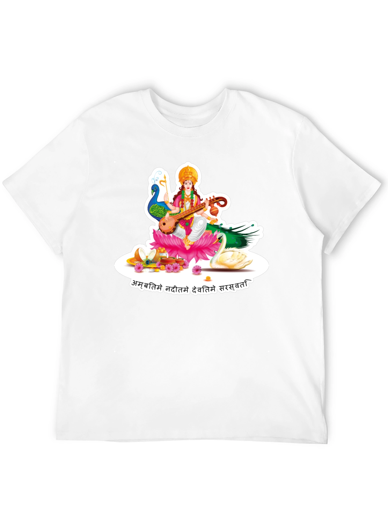 Saraswati Graphic Tee - Black Cotton T-Shirt