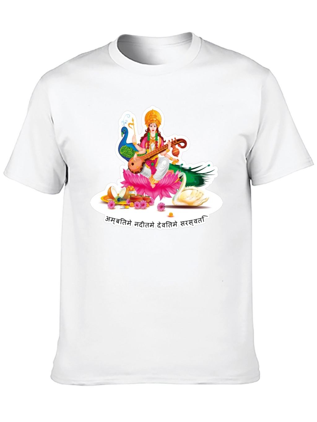 Saraswati Graphic Tee - Black Cotton T-Shirt
