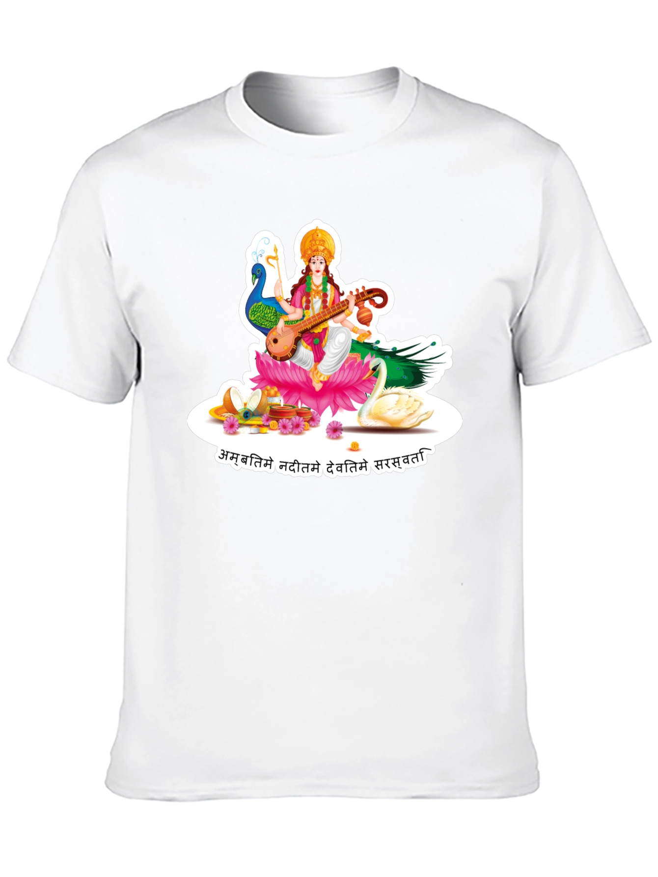 Saraswati Graphic Tee - Black Cotton T-Shirt