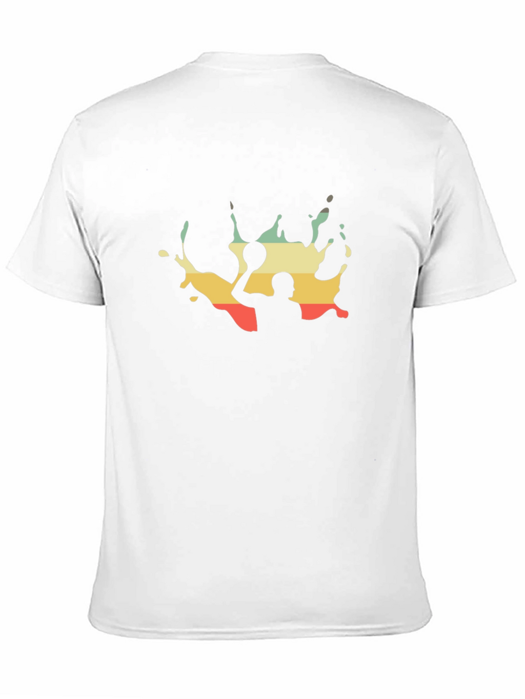 Retro Water Polo Player Black T-Shirt