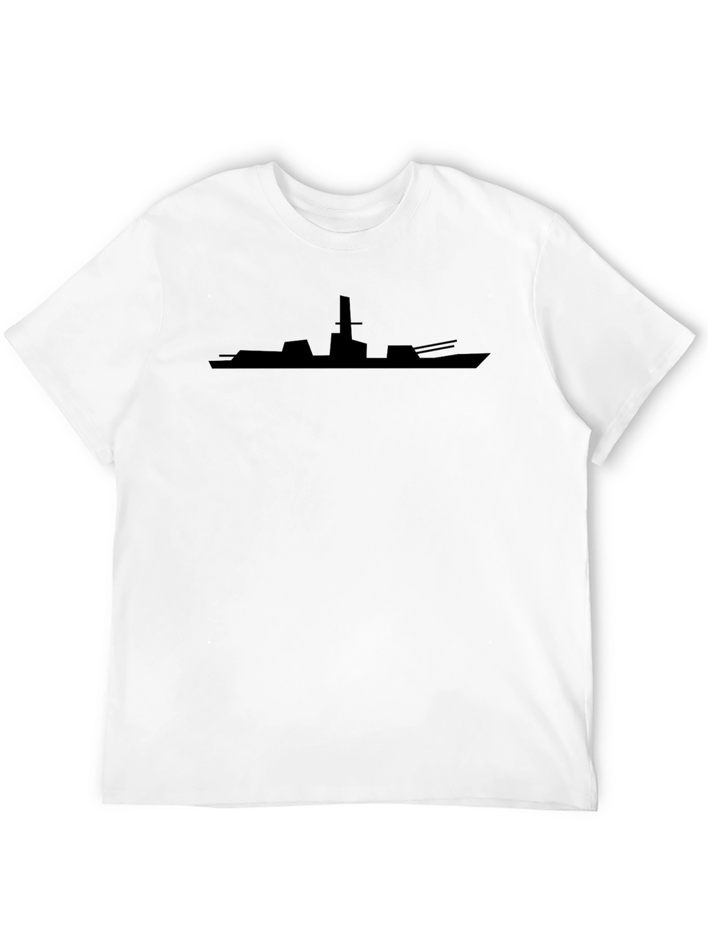 Battleship Silhouette Mens Black T-Shirt