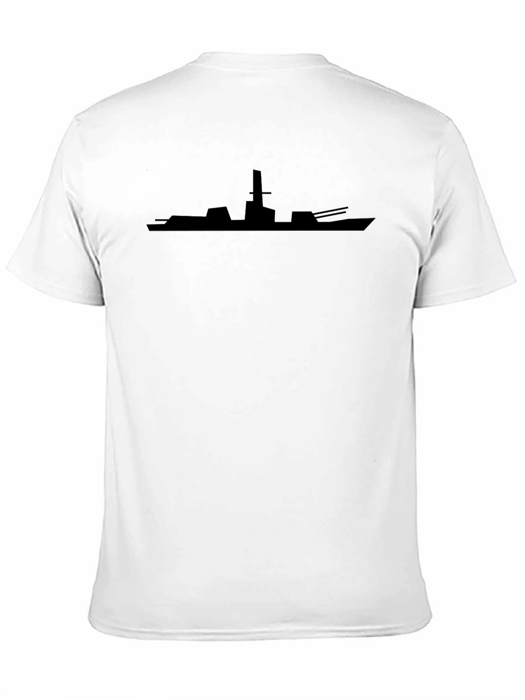 Battleship Silhouette Mens Black T-Shirt