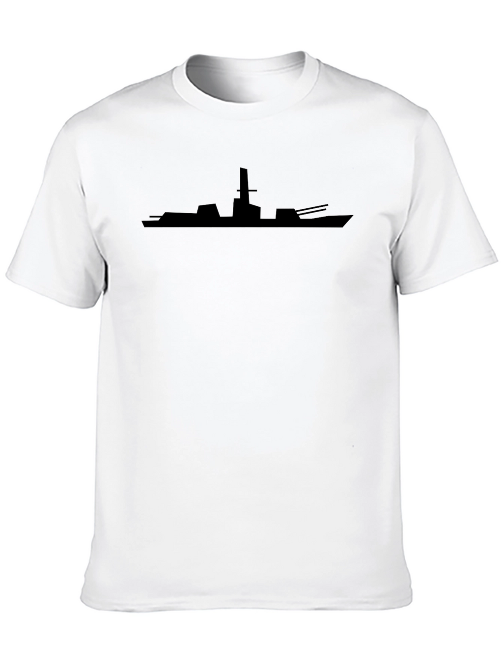Battleship Silhouette Mens Black T-Shirt