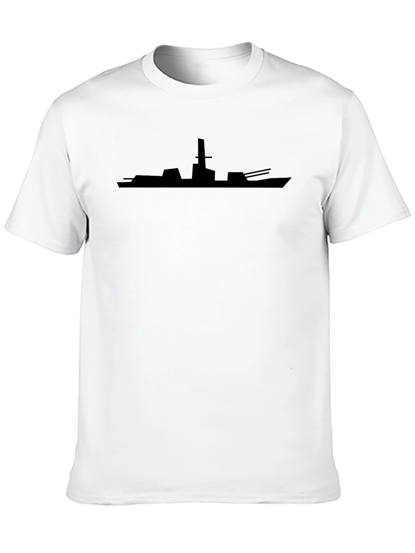 Battleship Silhouette Mens Black T-Shirt