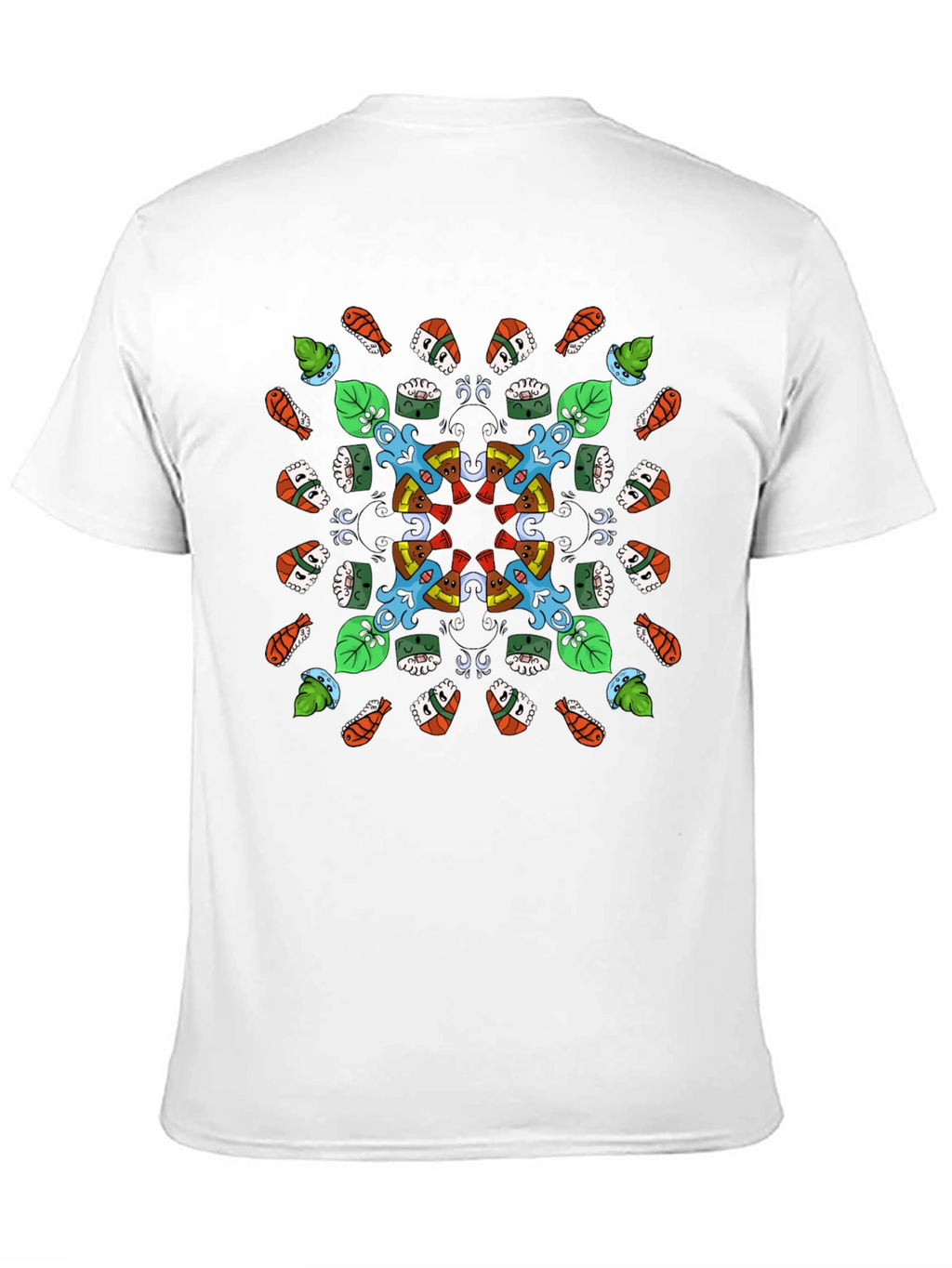Sushi Pattern Graphic Tee - Black