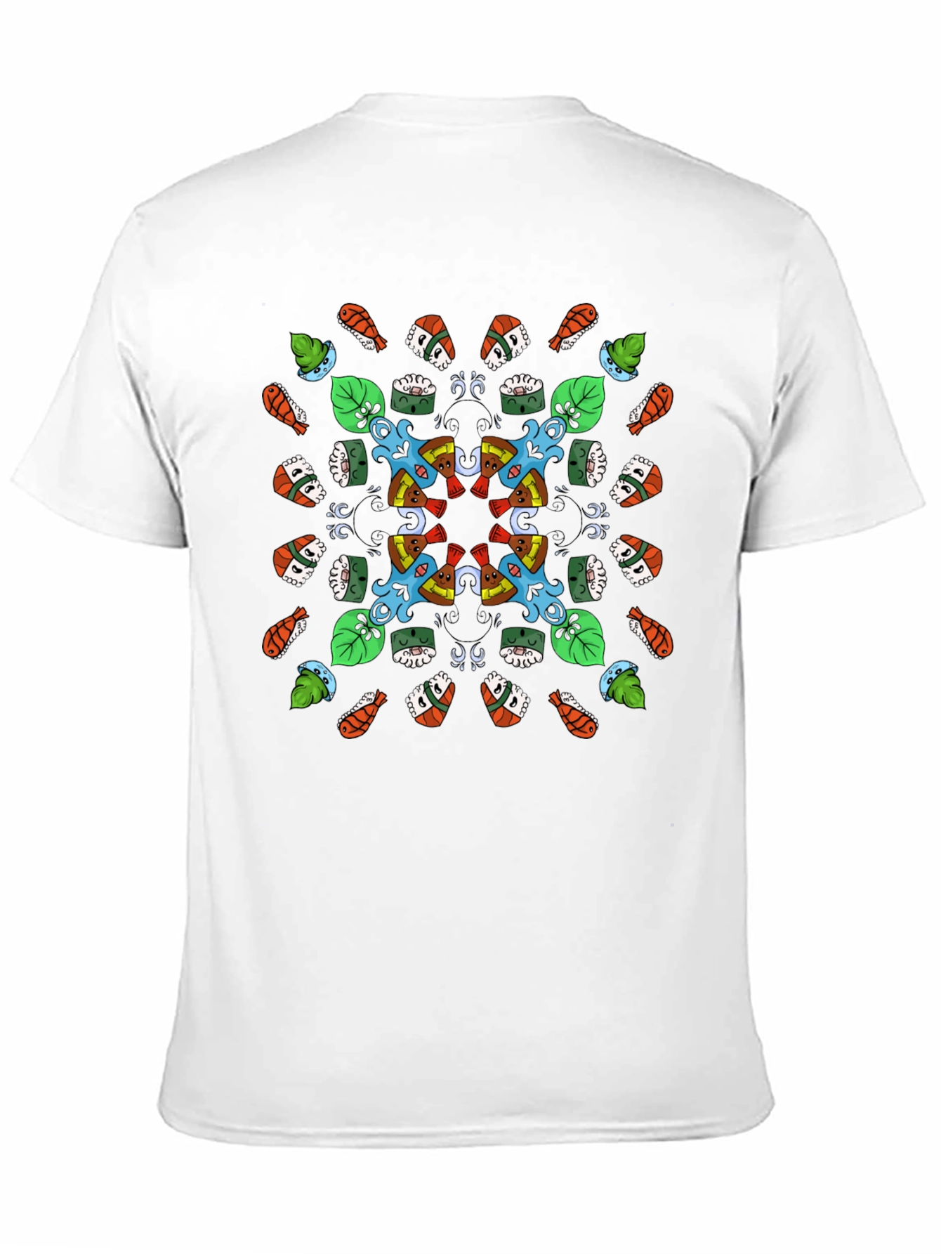 Sushi Pattern Graphic Tee - Black