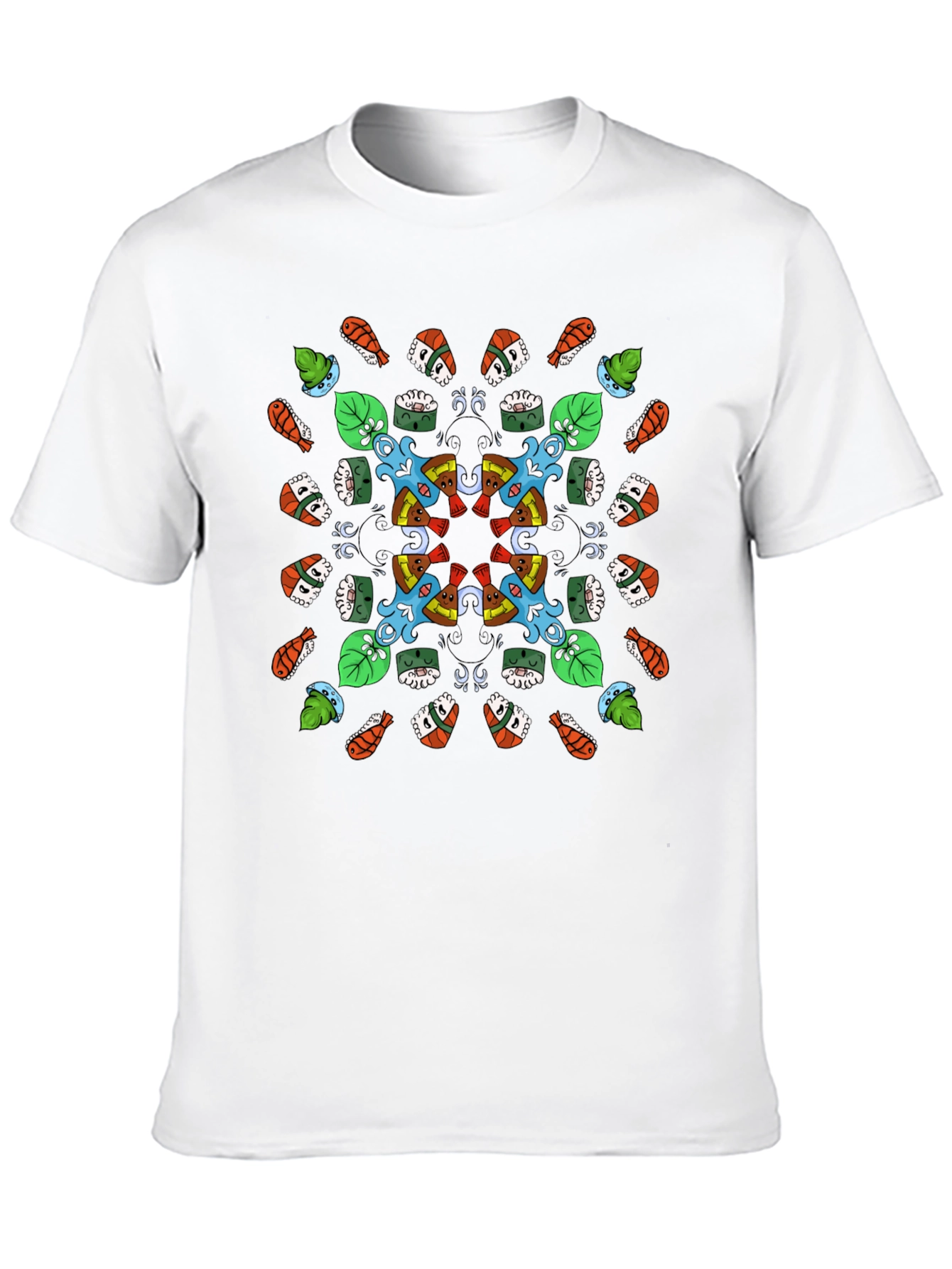 Sushi Pattern Graphic Tee - Black