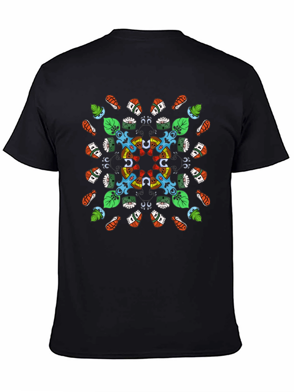 Sushi Pattern Graphic Tee - Black