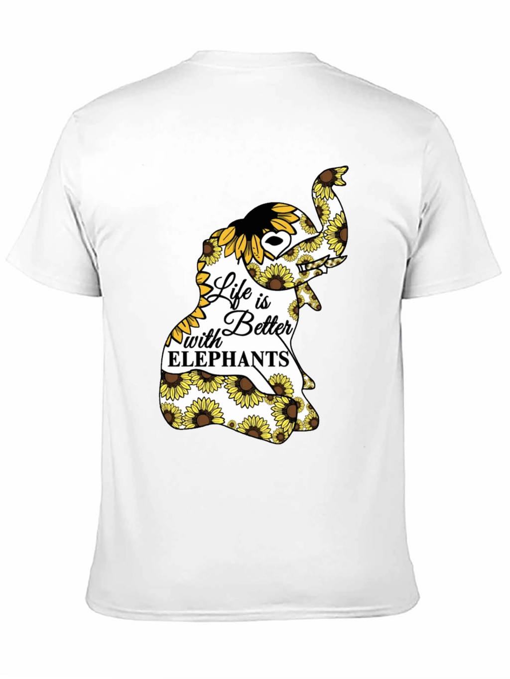 Elephant Sunflower Graphic Tee