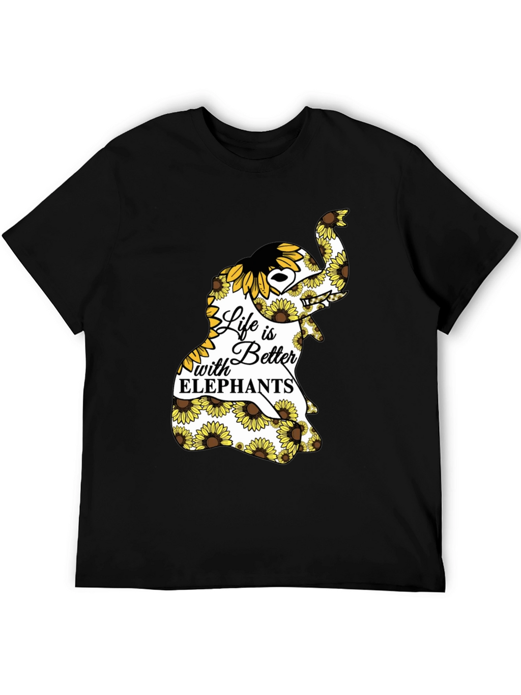 Elephant Sunflower Graphic Tee