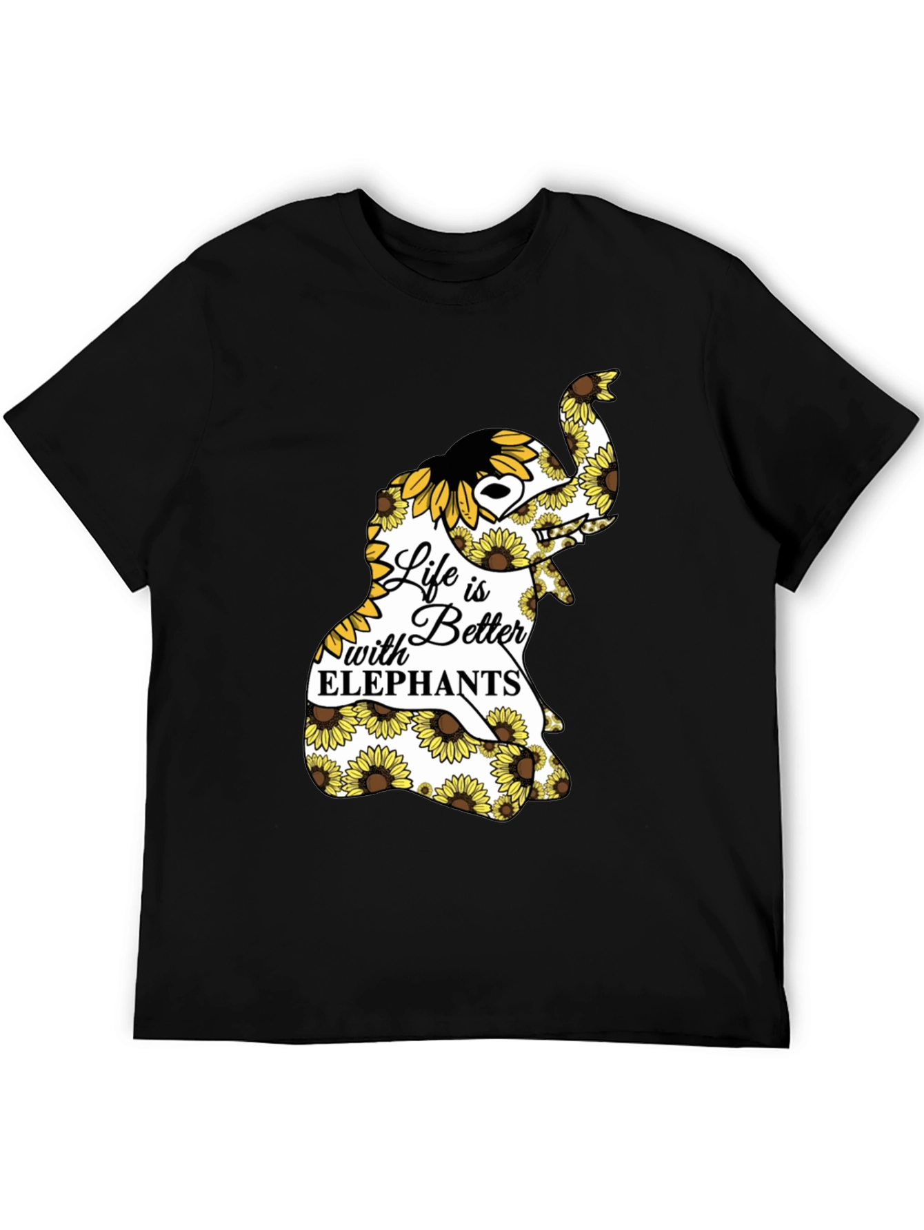 Elephant Sunflower Graphic Tee
