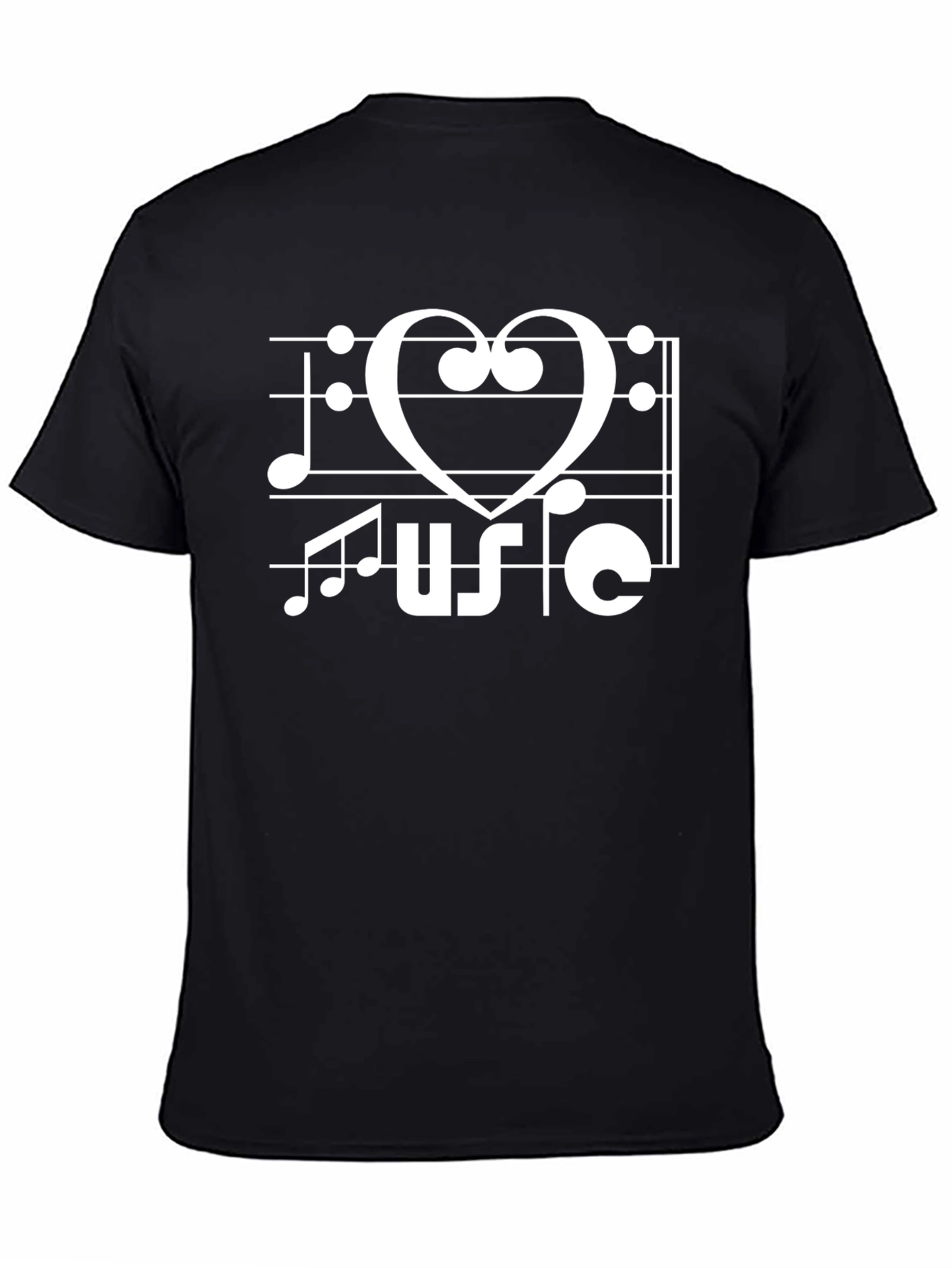 Music Lover T-Shirt - Heart Treble Clef Design