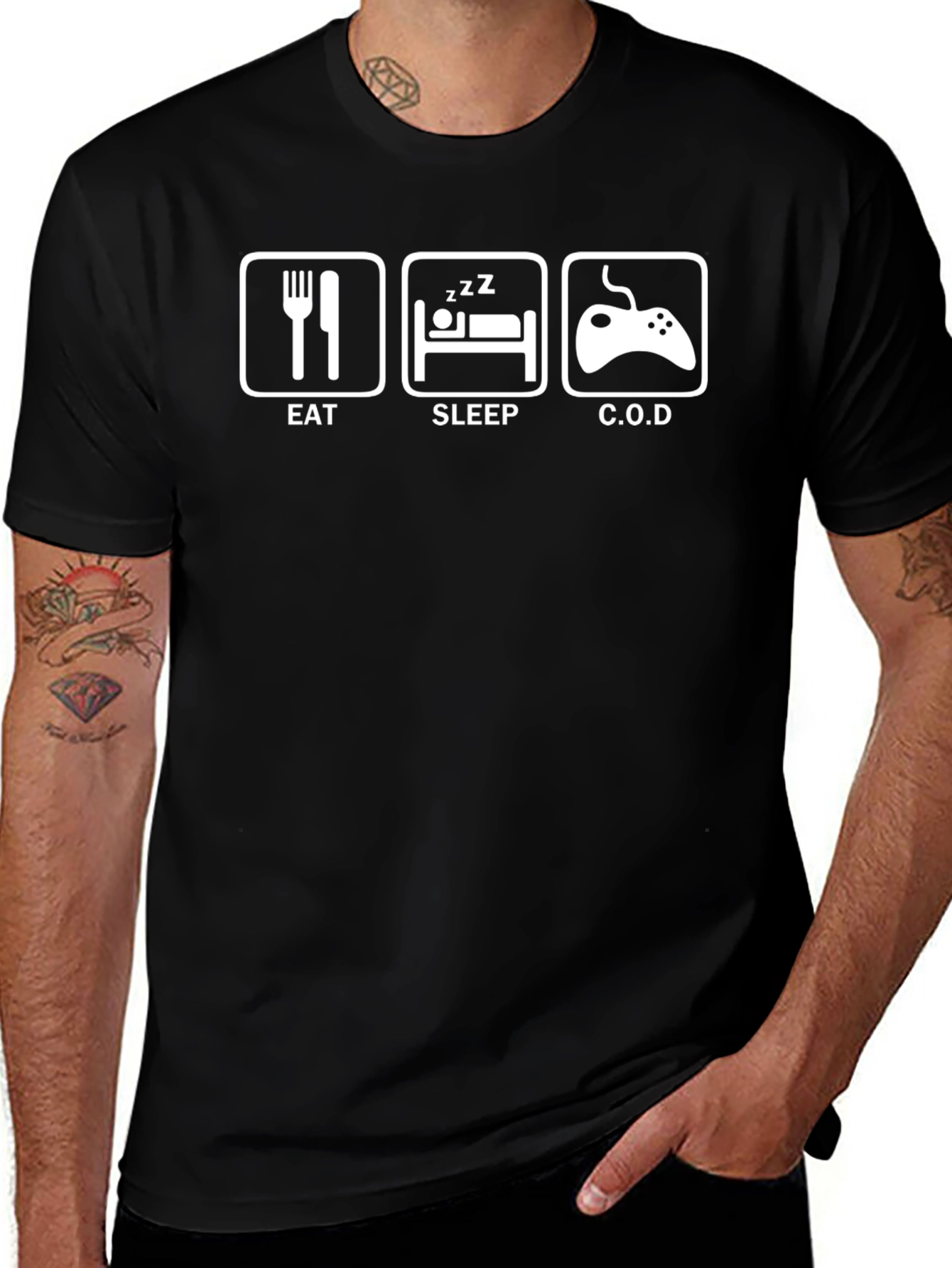 Eat Sleep C.O.D. Black T-Shirt