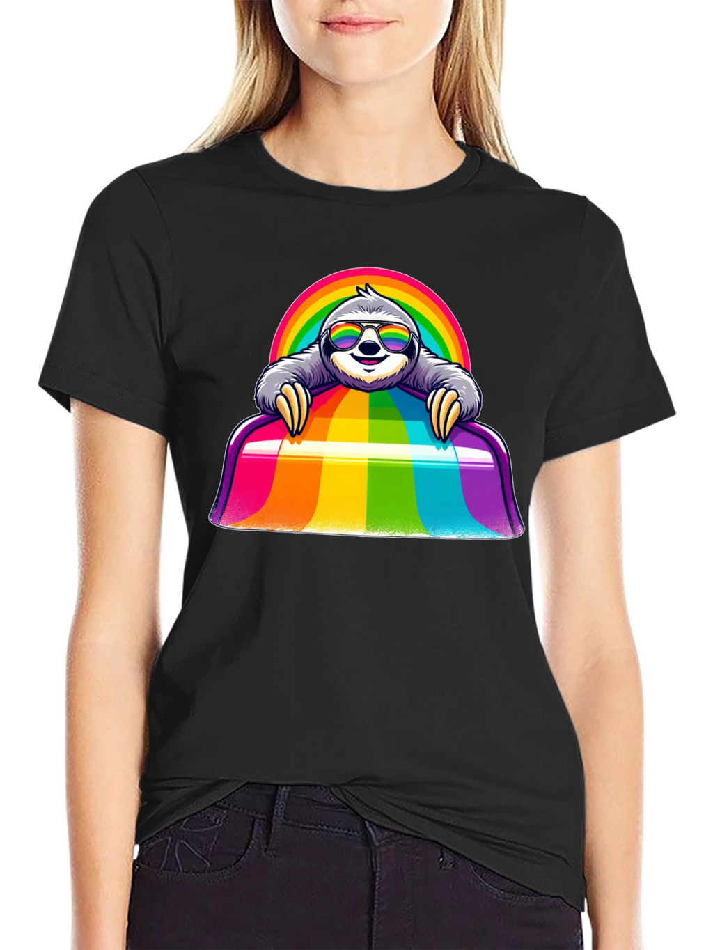 Rainbow Sloth T-Shirt - Prideful & Cute!